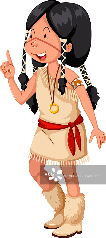 穿着传统服装的美洲原住民印第安人图片素材