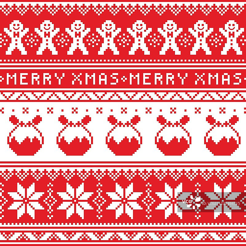 圣诞套头衫或毛衣无缝图案图片素材