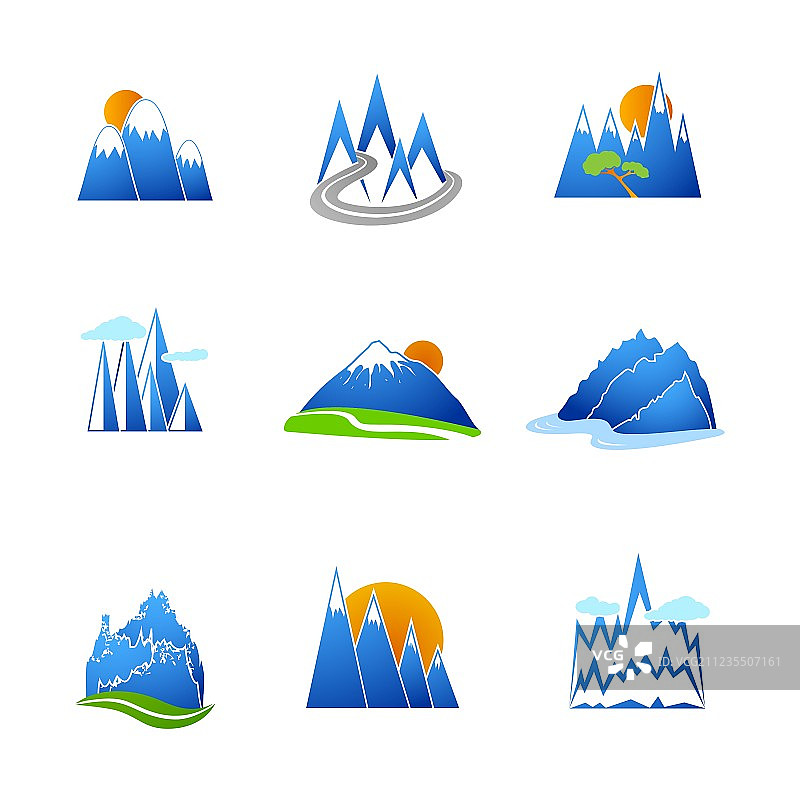 山脉图标合集图片素材