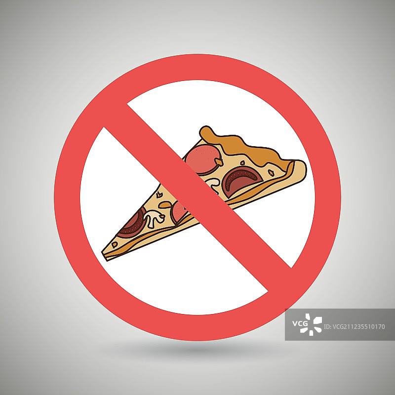 禁止不健康的披萨快餐图片素材