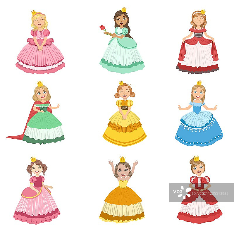 装扮成童话公主的小女孩图片素材