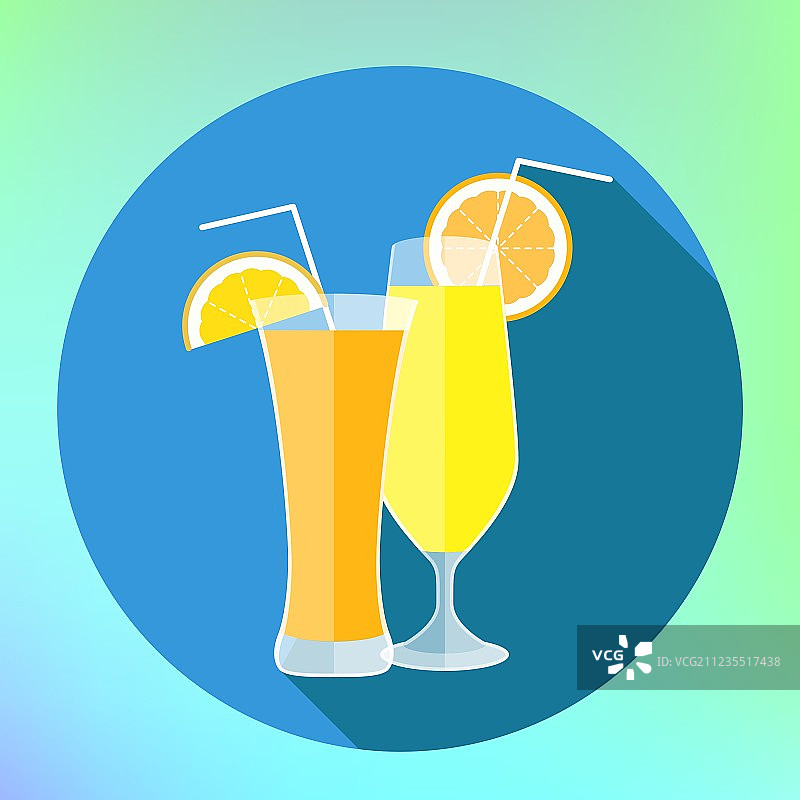 橙汁柠檬汁平面图图片素材