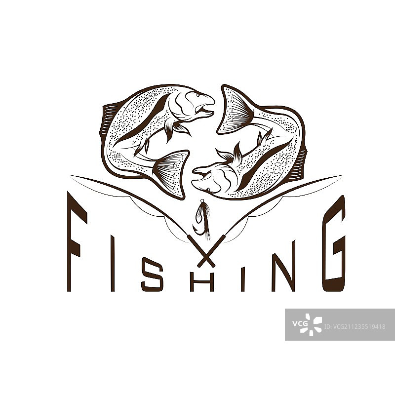 复古钓鱼设计模板图片素材