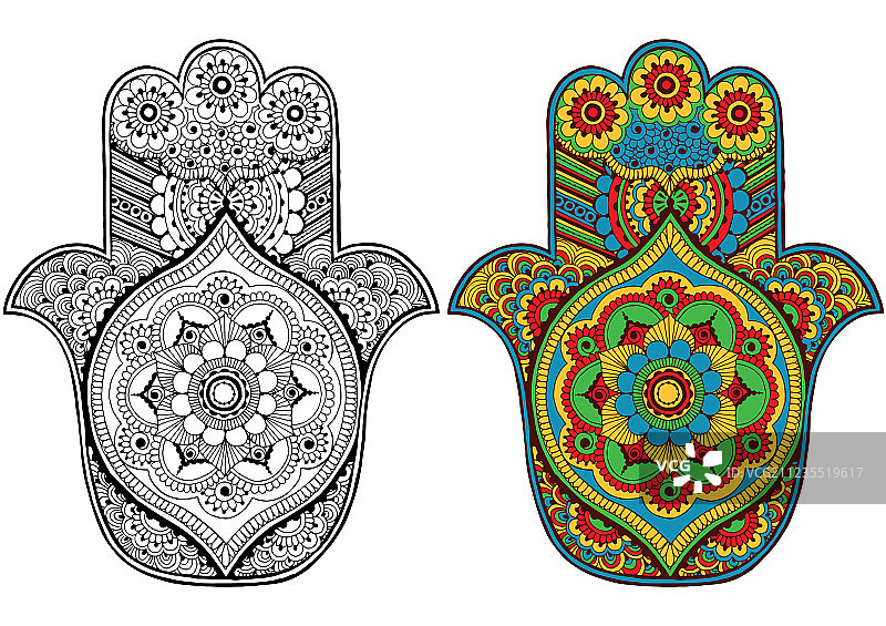 带有图案的法蒂玛之手图片素材