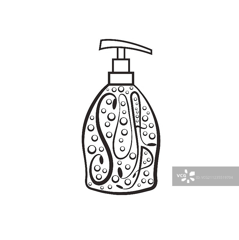 带气泡的皂液器图片素材