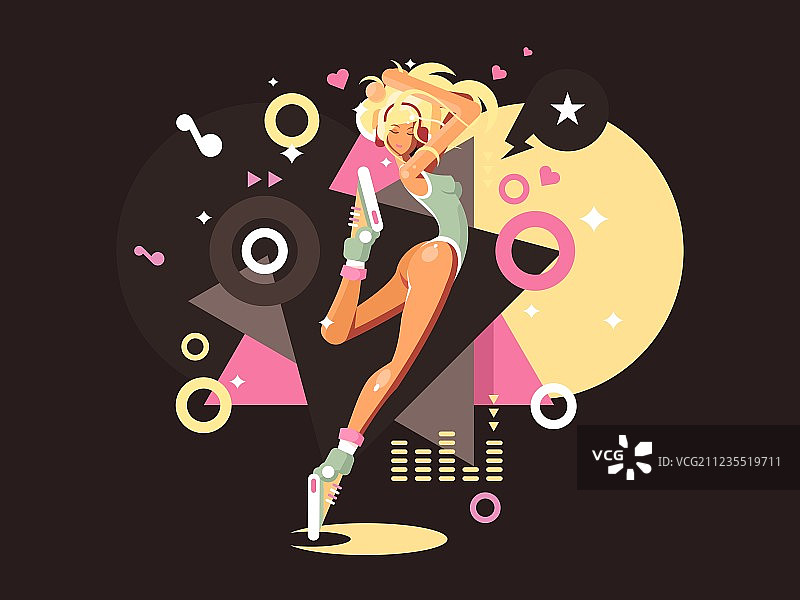 在俱乐部跳舞的女孩图片素材