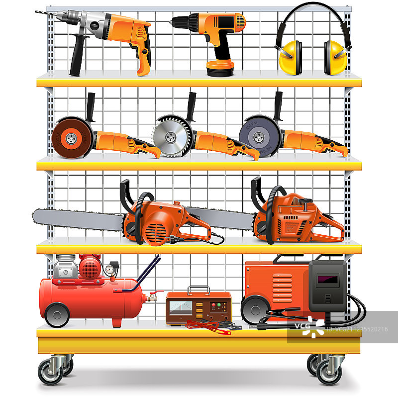 摆满工具的超市货架图片素材