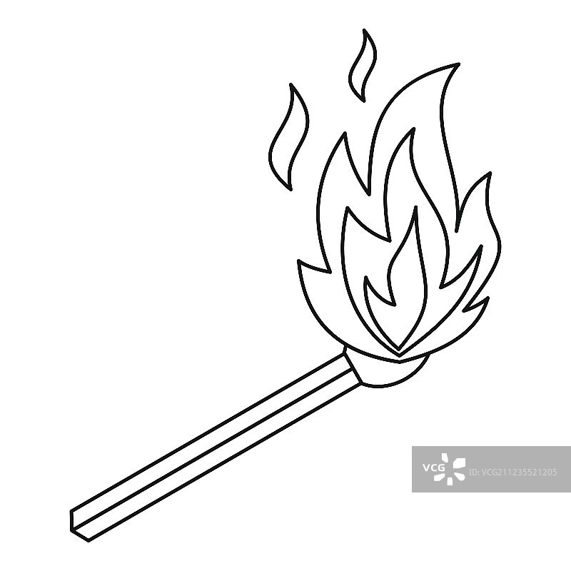 燃烧的火柴图标轮廓样式图片素材