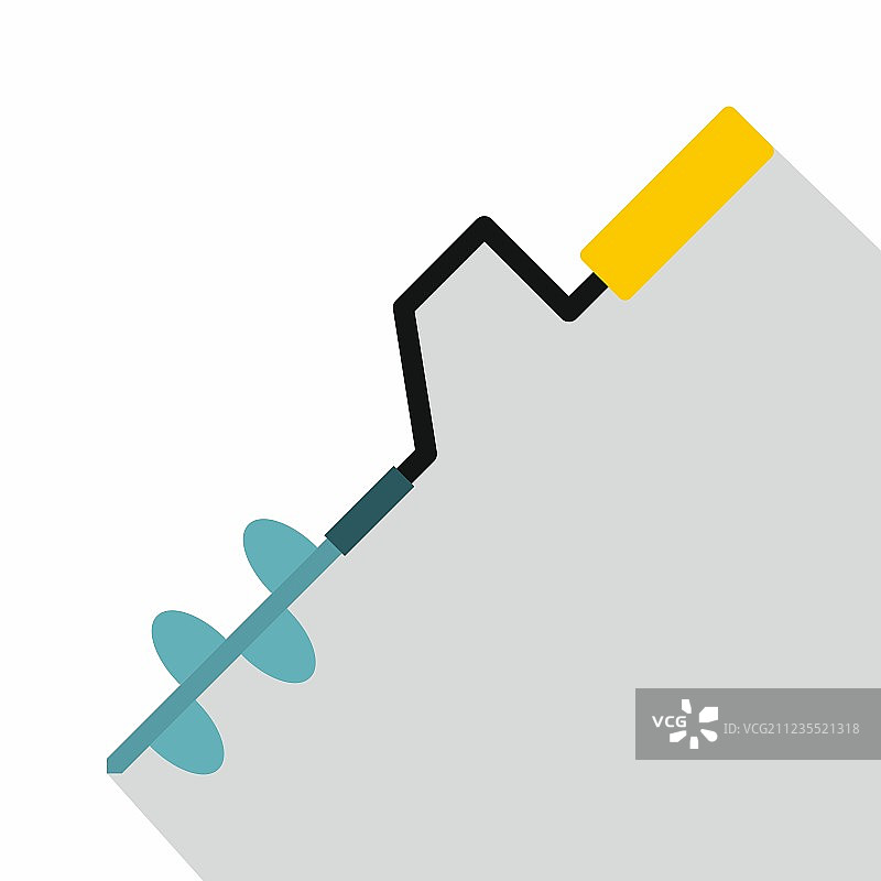 扁平风格冰钓钻头图标图片素材