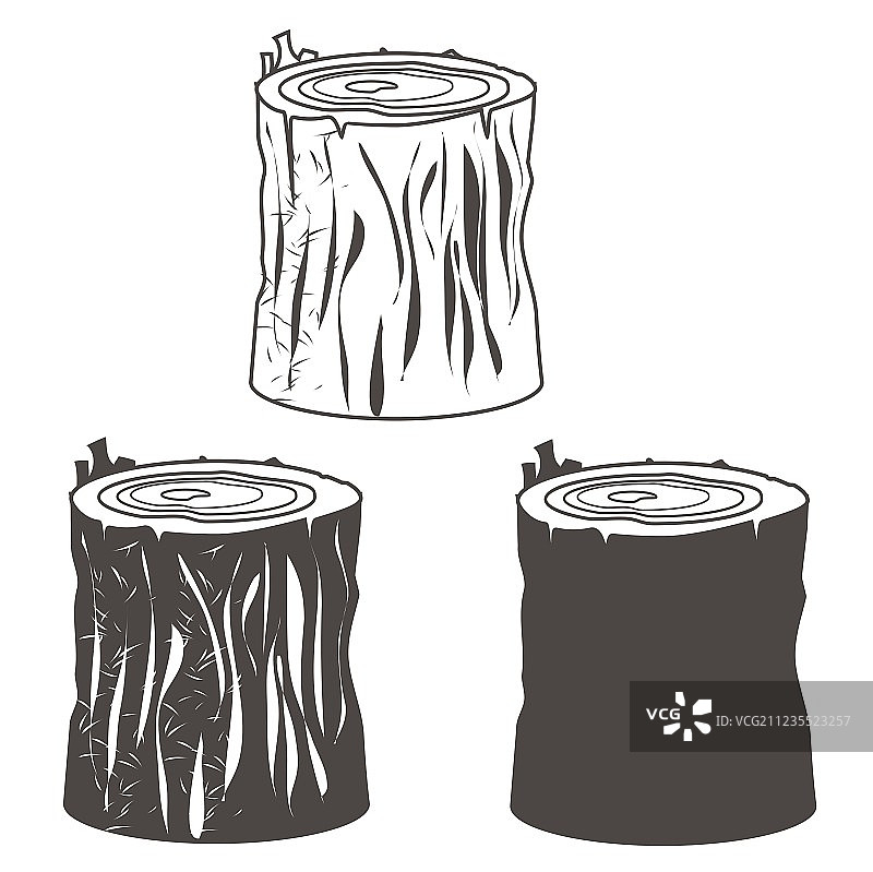 树墩剪影合集图片素材