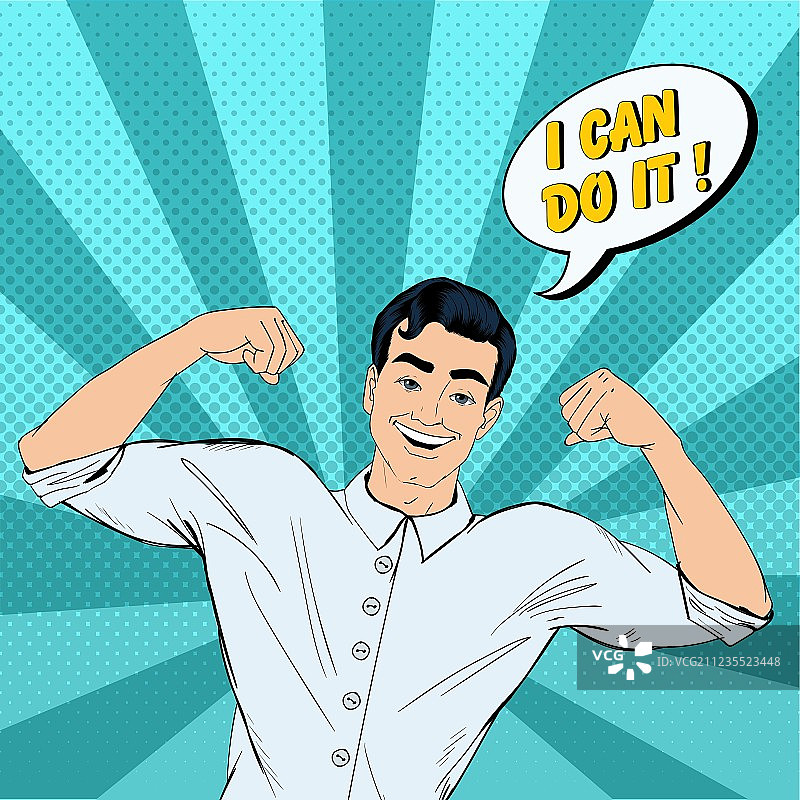 波普艺术风格的成功强人图片素材