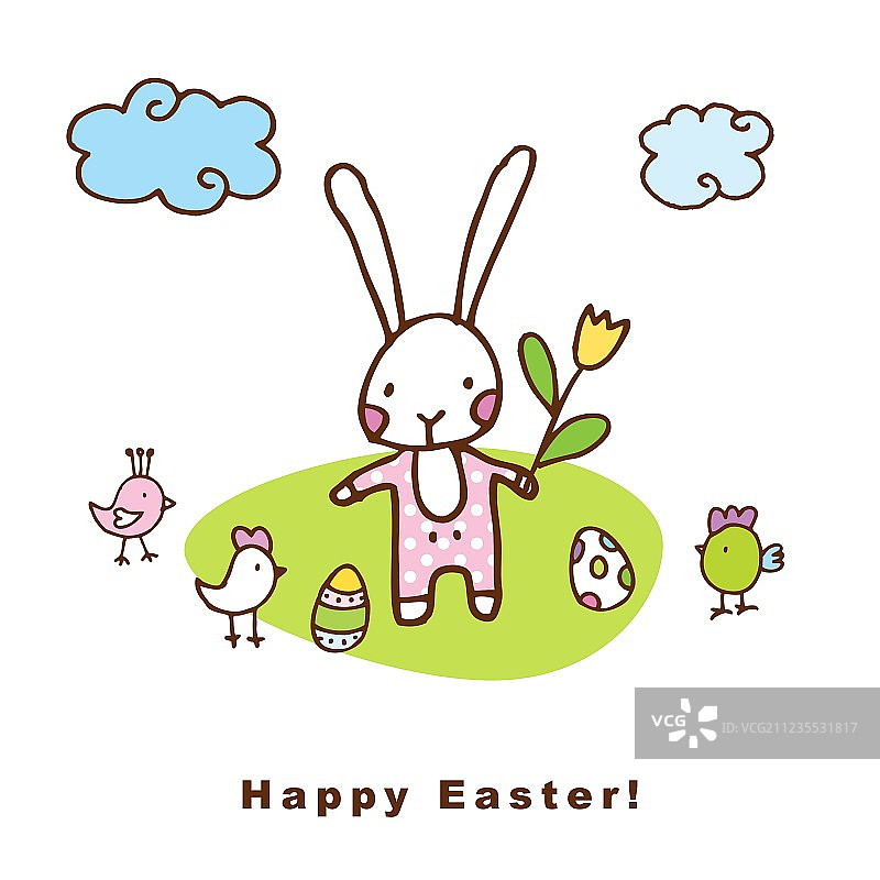 带有文案空间的复活节贺卡图片素材
