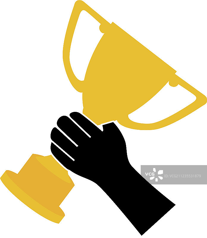 手持奖杯获胜图标图片素材