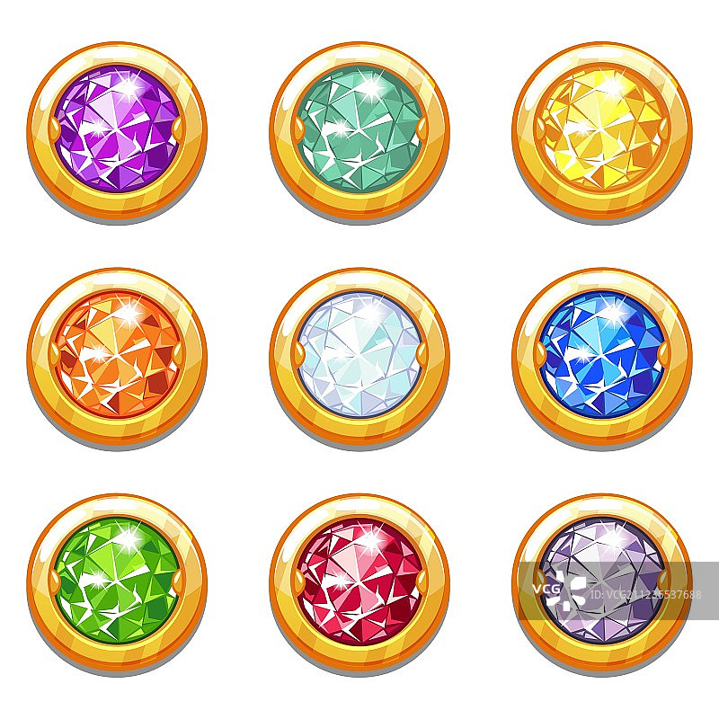 带钻石的彩色金色护身符图片素材