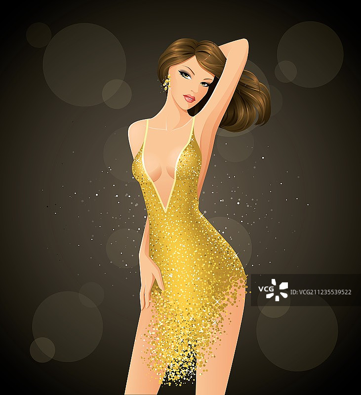 金色迪斯科火花图片素材