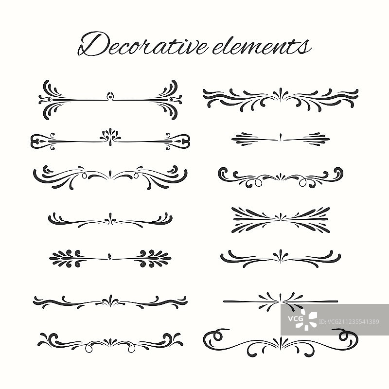 手绘装饰分割线图片素材