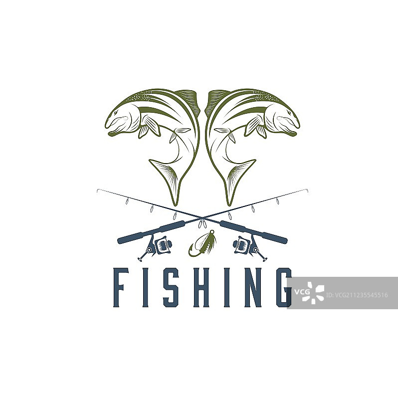 复古钓鱼设计模板图片素材