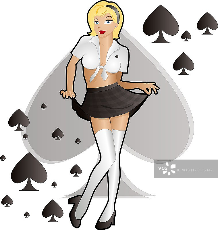 女学生铲子图片素材