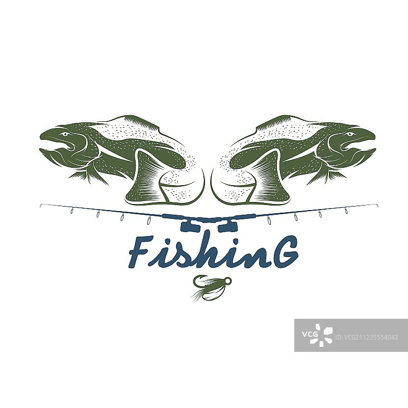 复古钓鱼设计模板图片素材