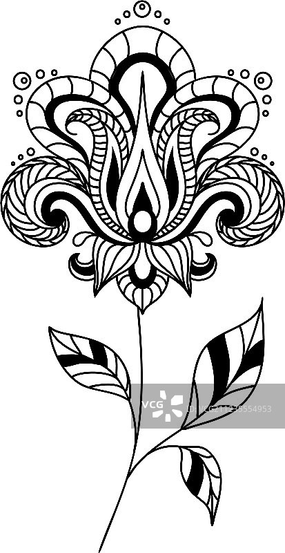 复古佩斯利花卉元素图片素材