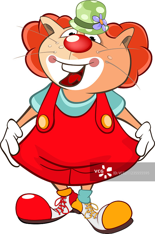 可爱的小猫小丑卡通人物图片素材