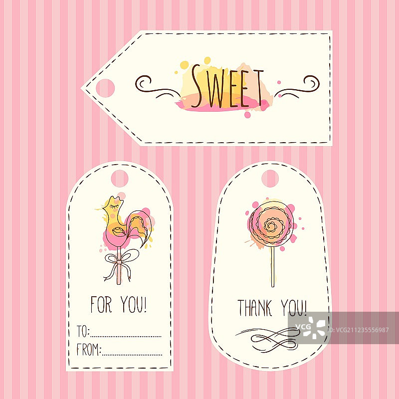 手绘棒棒糖标签图片素材