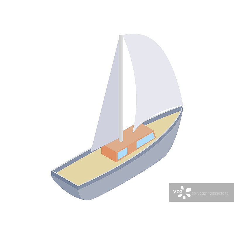 2.5D帆船比赛图标图片素材