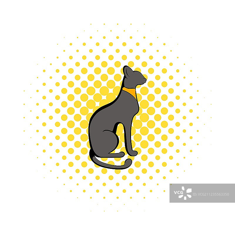 漫画风格的埃及猫咪图标图片素材