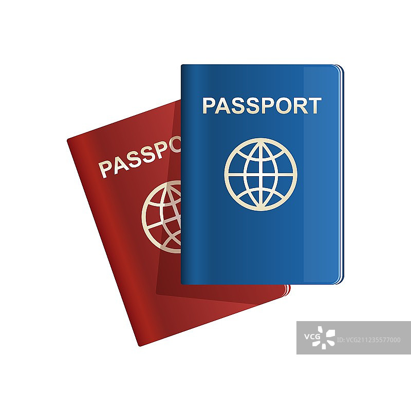 红蓝皮革护照图标图片素材