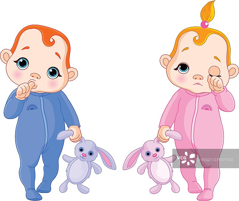 可爱的宝宝们准备睡觉图片素材