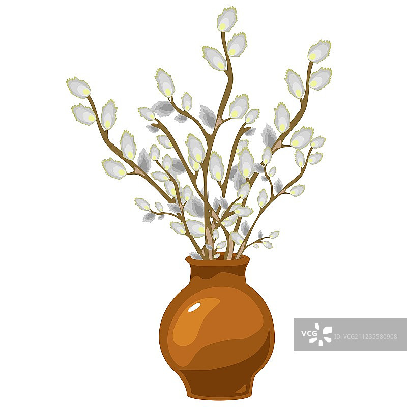 花瓶中的柳树装饰图片素材