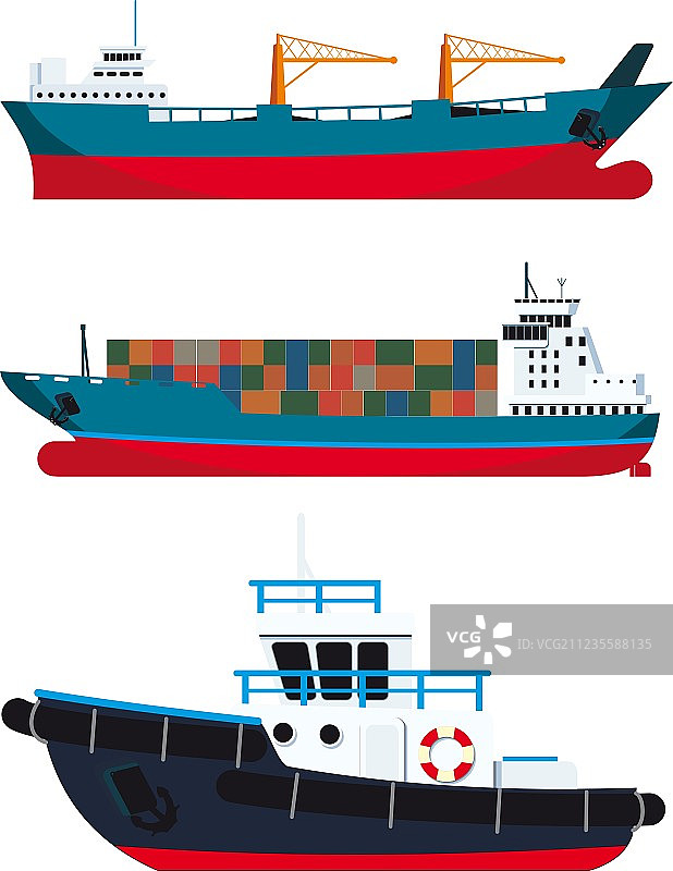 货轮和拖船图片素材