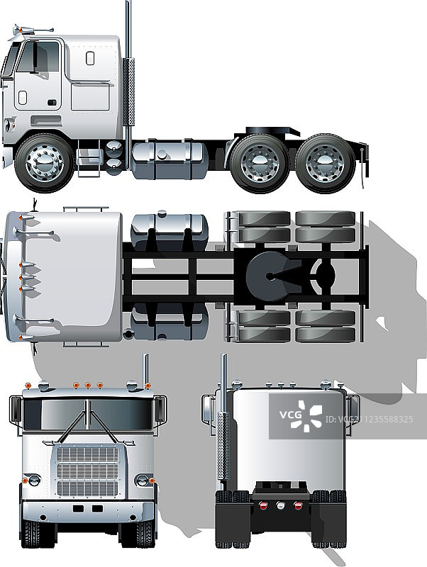 矢量隐藏尾巴的半挂卡车图片素材