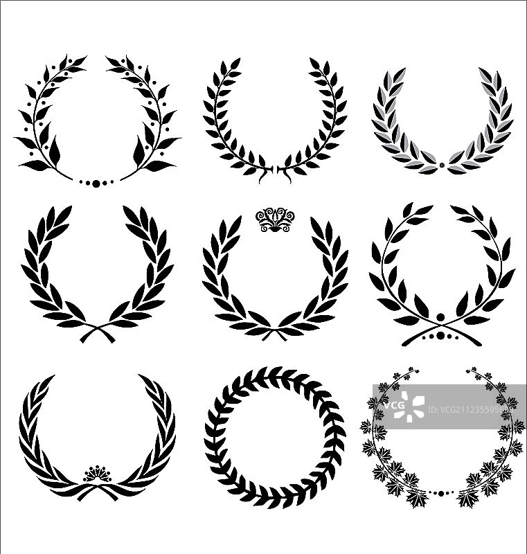 月桂花环套装图片素材