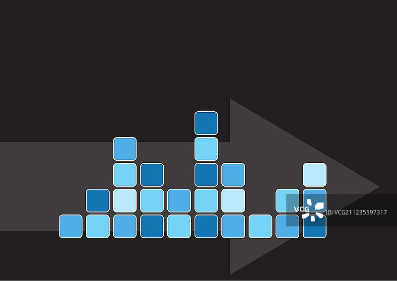 现代蓝色方形对象图表模板图片素材