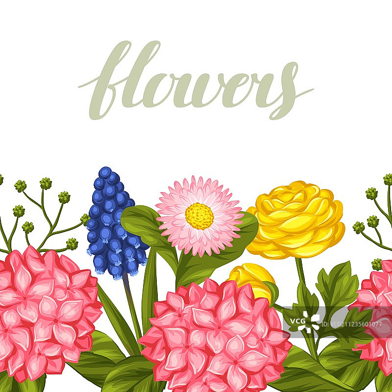 花园花卉装饰无缝图案图片素材