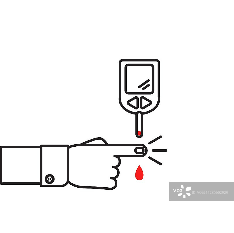 细线血糖仪图标图片素材