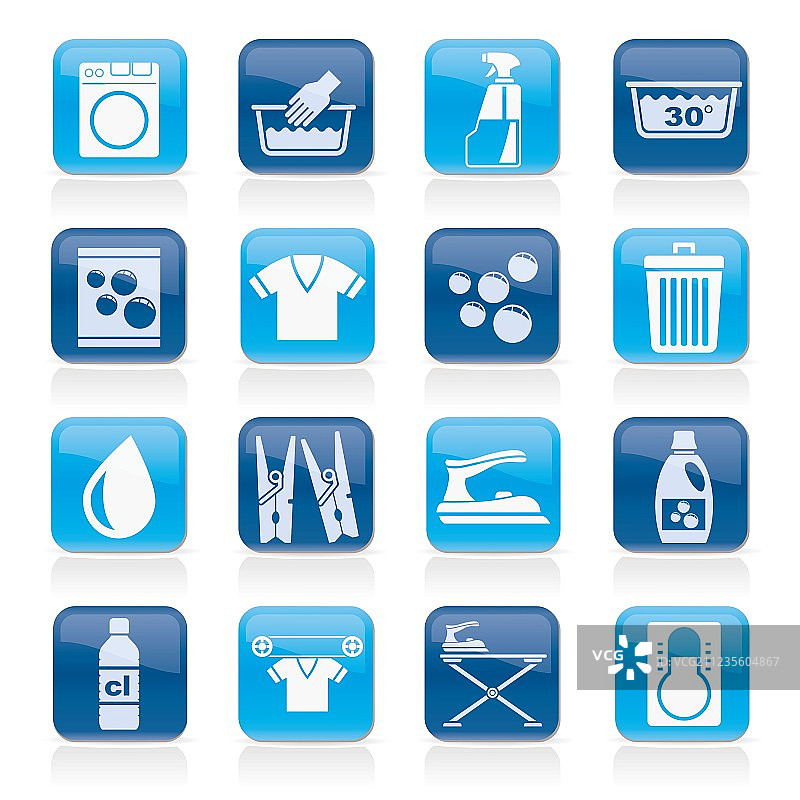 黑色洗衣机和洗衣图标图片素材