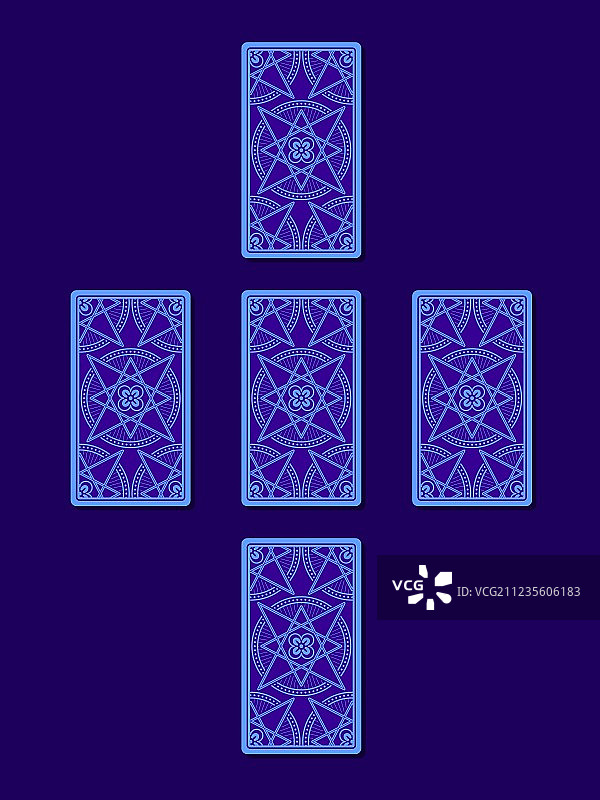 塔罗牌牌背十字牌阵图片素材