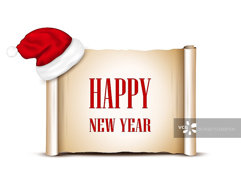 带圣诞帽的空白纸图片素材