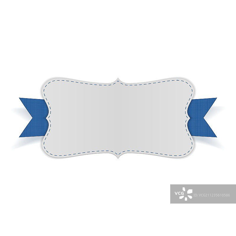 蓝色丝带上的节日贺卡图片素材