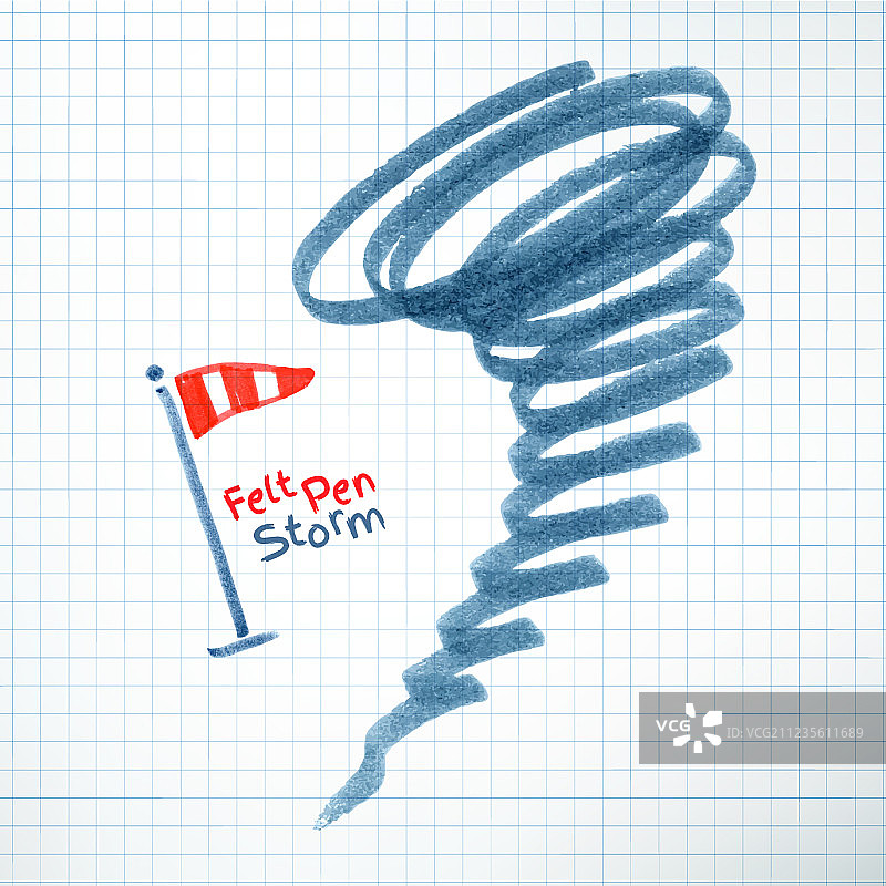 飓风毛毡笔画图片素材