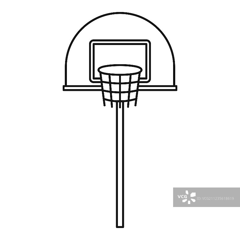 户外篮球框图标轮廓样式图片素材