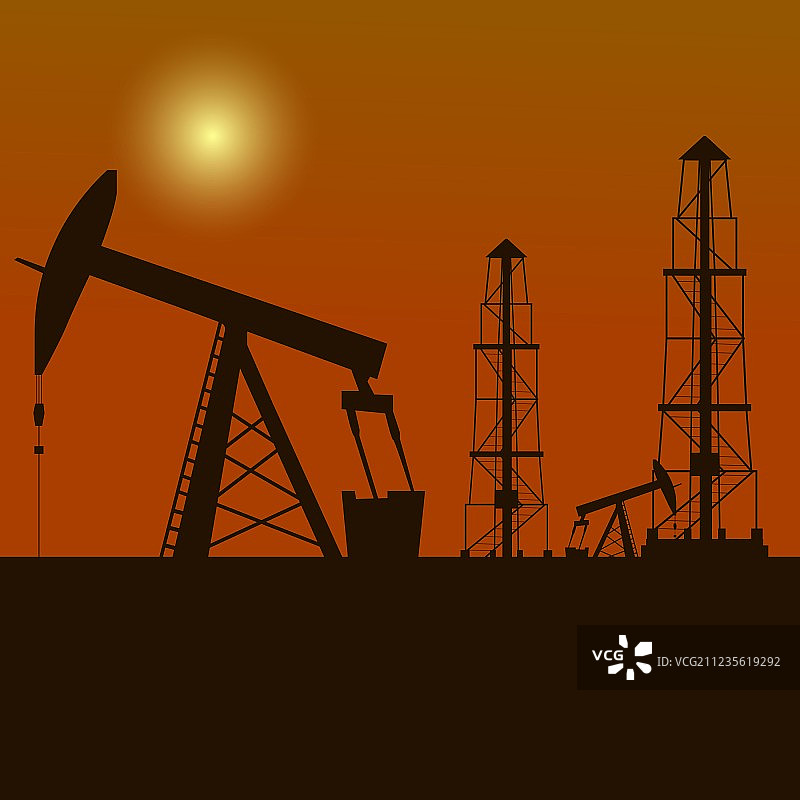 石油井架剪影图片素材
