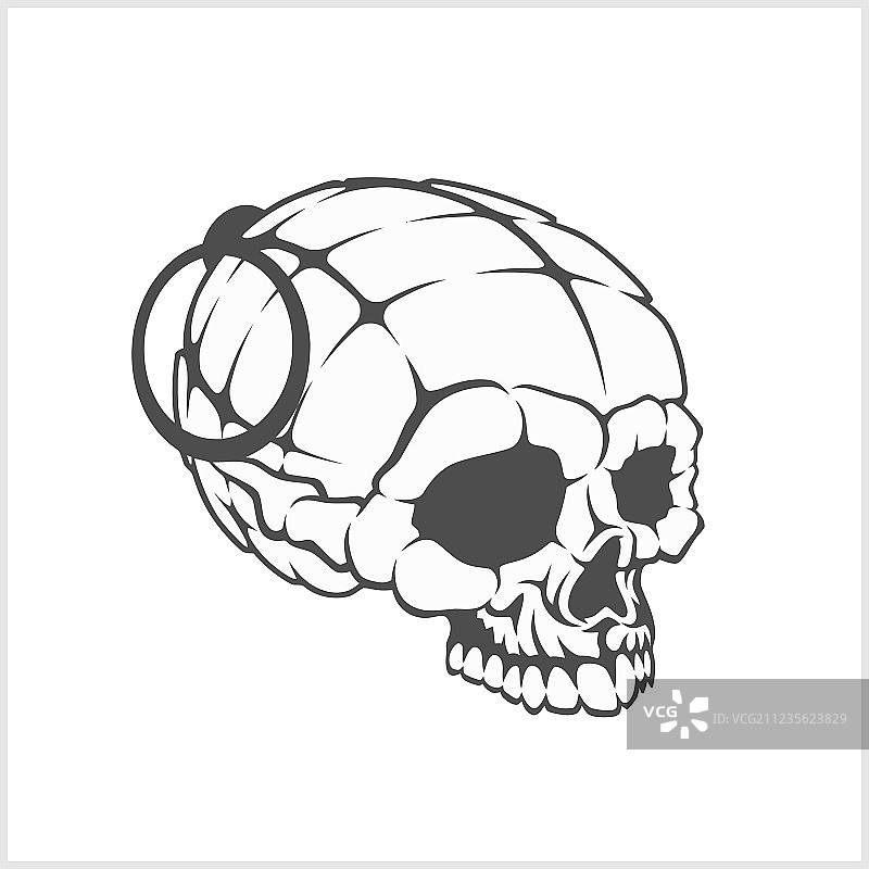 骷髅手榴弹军事元素图片素材