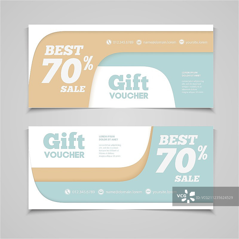 两款优惠券设计礼券模板图片素材