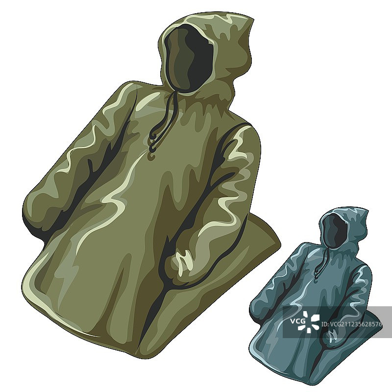 带帽的密集雨衣图片素材