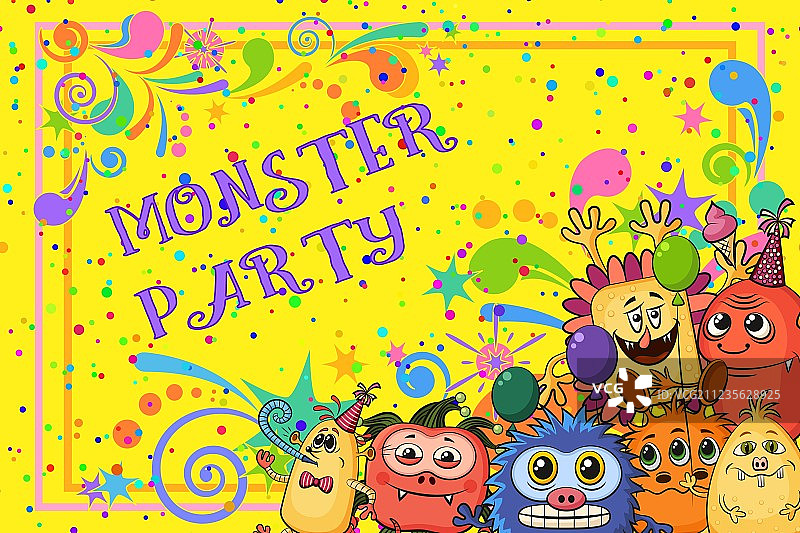 卡通怪兽背景图片素材