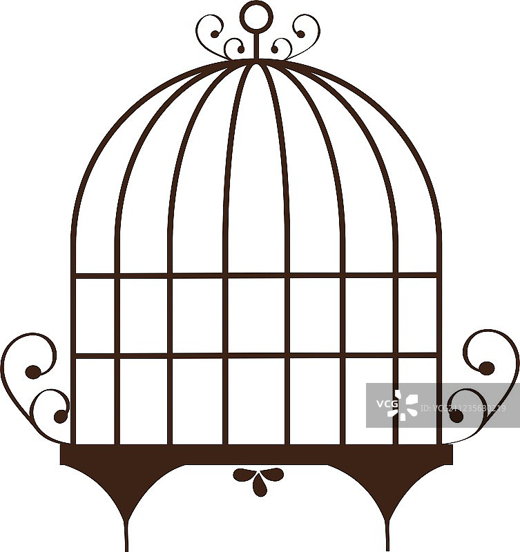 鸟笼轮廓复古图标图片素材