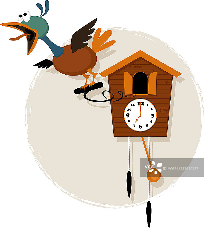 卡通布谷鸟钟图片素材